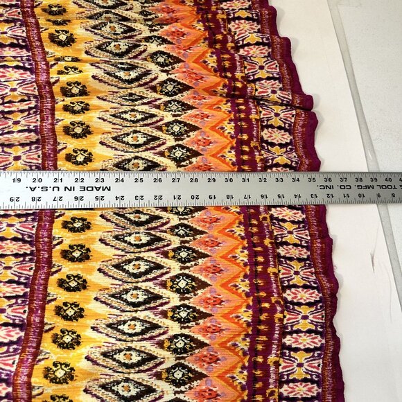 Womens Boho Maxi Full Skirt Multicolored India Orange Brown Western XL Chaundry - Picture 6 of 7